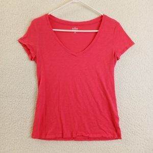 Soho New York‎ Jeans C. Top Womens Medium Cotton Pink Short Sleeve
